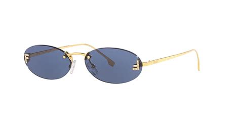 Fendi FE4075US 54 Blue & Gold Shiny Sunglasses.